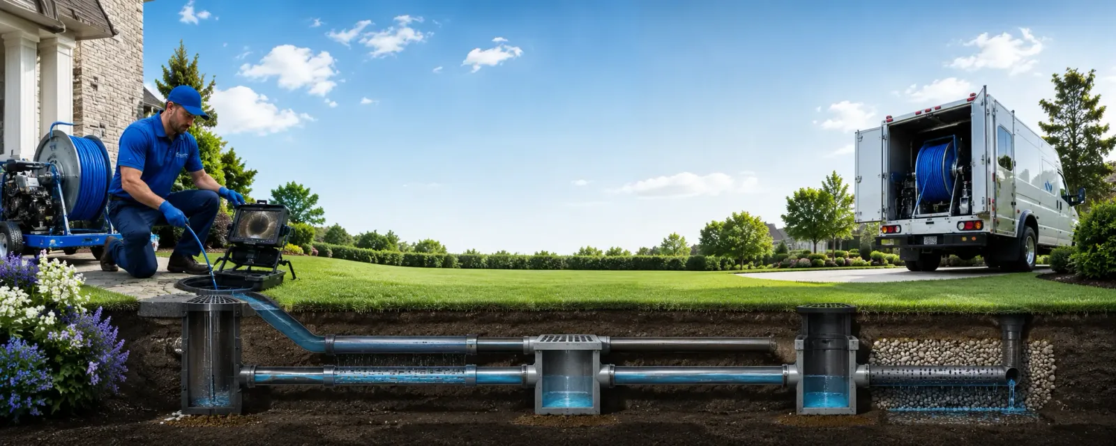 Outdoor drain cleaning information for Falls, PA
